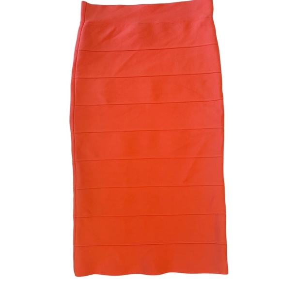 BCBGMaxazria Simone Stretch Bandage Skirt Medium Coral - Picture 6 of 11